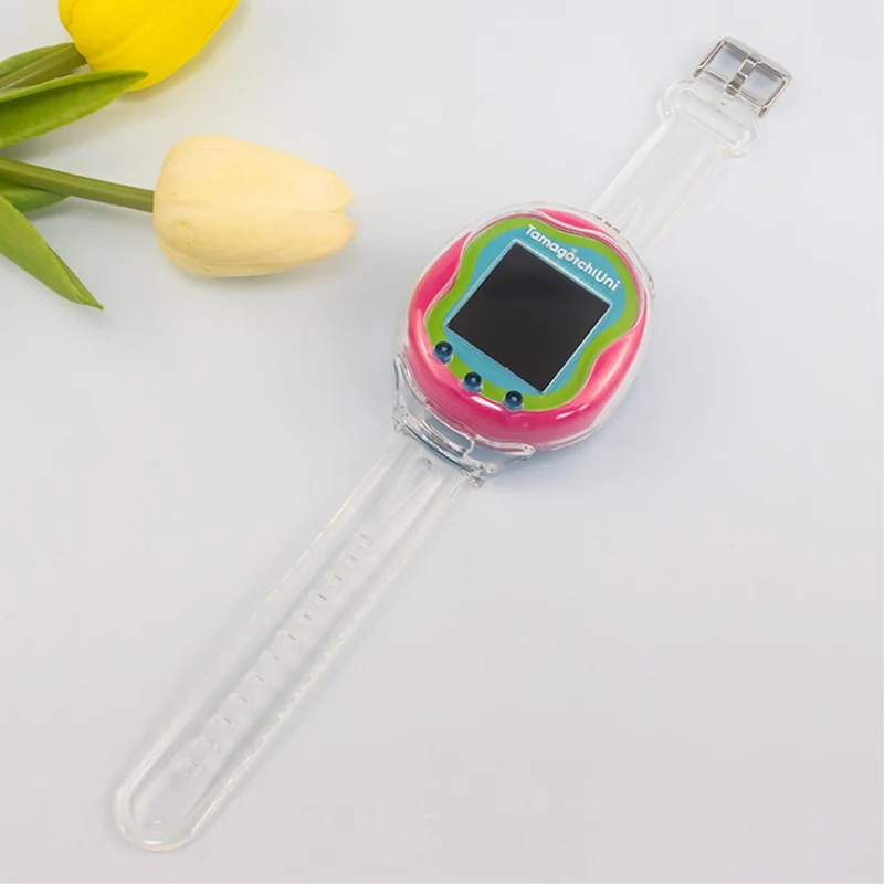 Tamagotchi Uni (2023) Wristband T Bracelet Holder Case - Transparent Pink