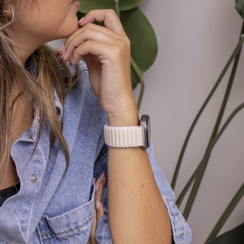 Samsung Galaxy Watch 9 - 40mm Wave Nylonarmband (Polarstern)