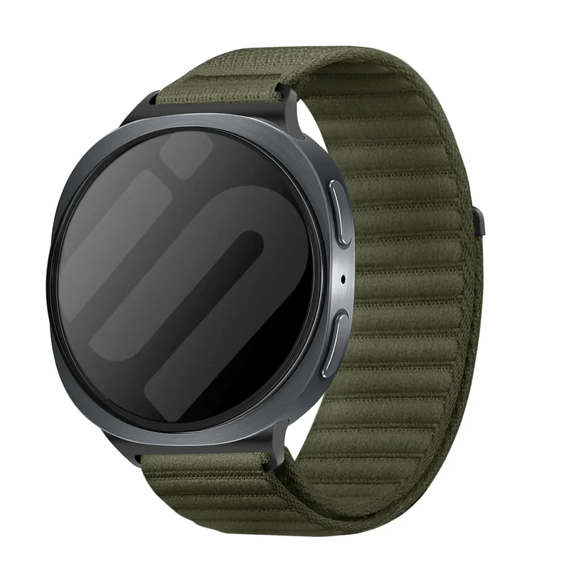 Samsung Galaxy Watch 9 - 40mm Wave Nylonarmband (Dunkelgrün)