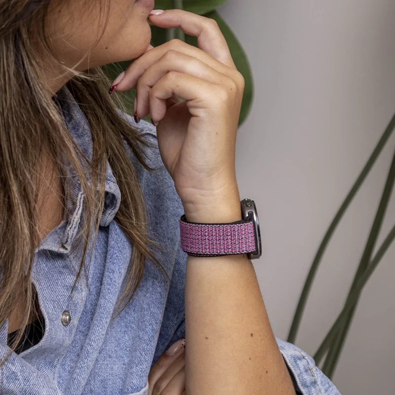 Samsung Galaxy Watch 9 - 40mm Nylonarmband (Berry)