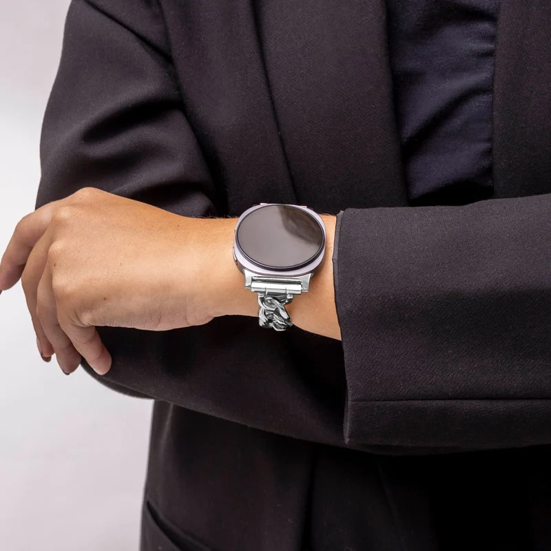 Samsung Galaxy Watch 9 - 44mm Stahl Kettenarmband (Silber)