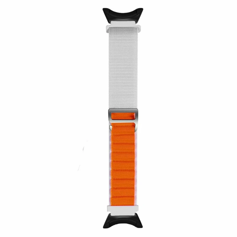 Suunto Core Watch Band 22mm Nylon Loop Adjustable Wrist Strap with Connector - White+Orange