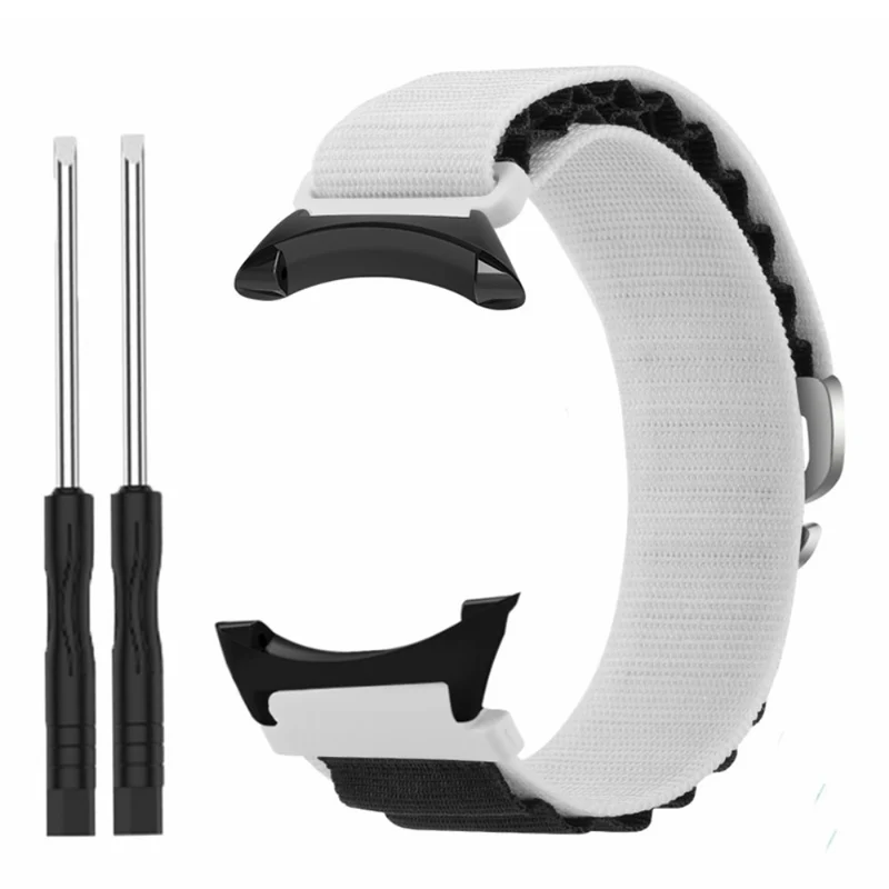 Suunto Core Watch Band 22mm Nylon Loop Adjustable Wrist Strap with Connector - White+Orange