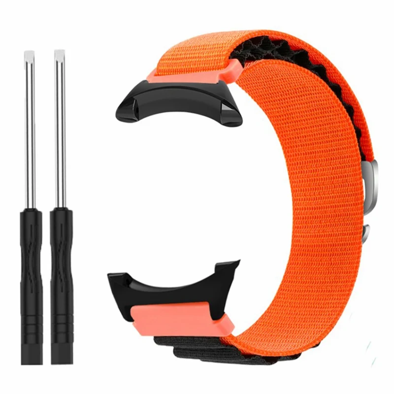 Suunto Core Watch Band 22mm Nylon Loop Adjustable Wrist Strap with Connector - White+Orange