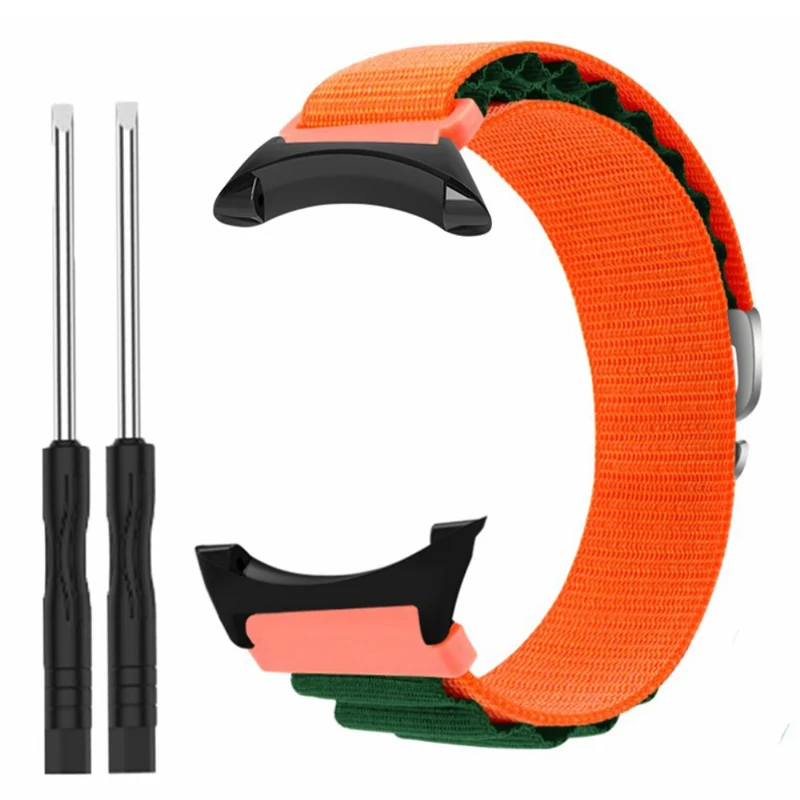 Suunto Core Watch Band 22mm Nylon Loop Adjustable Wrist Strap with Connector - White+Orange