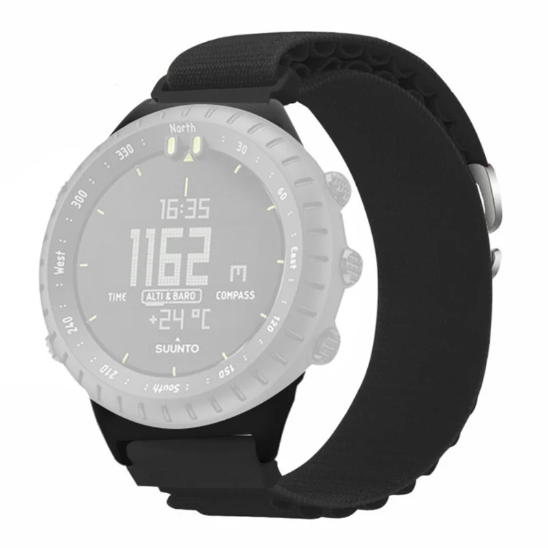 Suunto Core Watch Band 22mm Nylon Loop Adjustable Wrist Strap with Connector - White+Orange