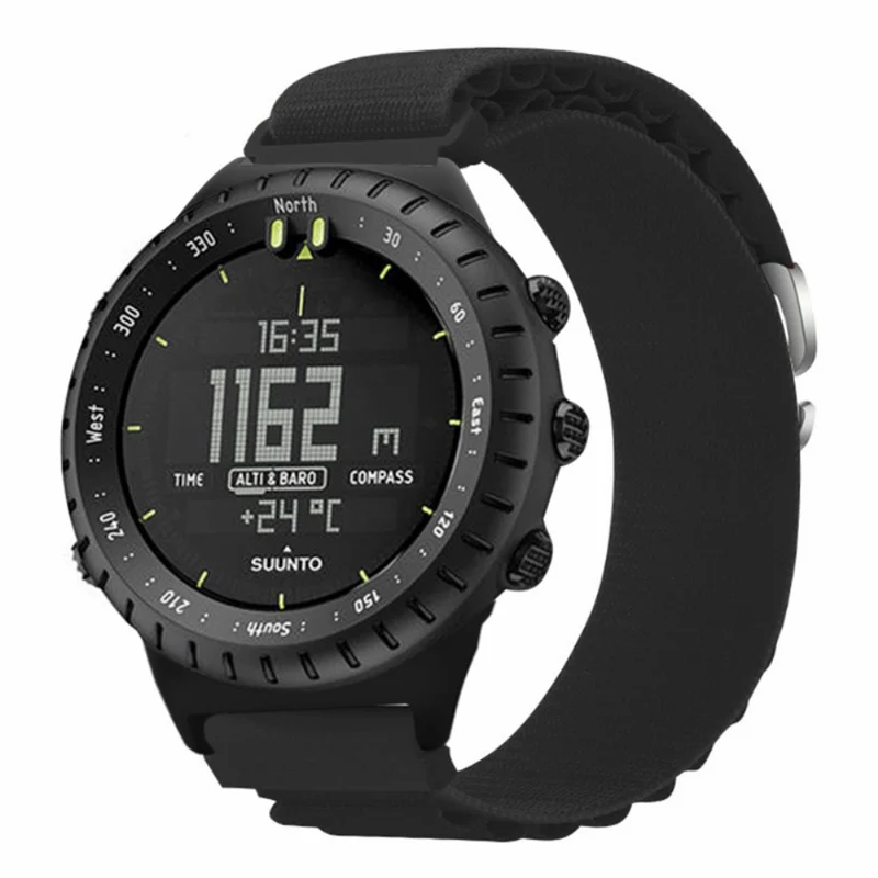 Suunto Core Watch Band 22mm Nylon Loop Adjustable Wrist Strap with Connector - White+Orange