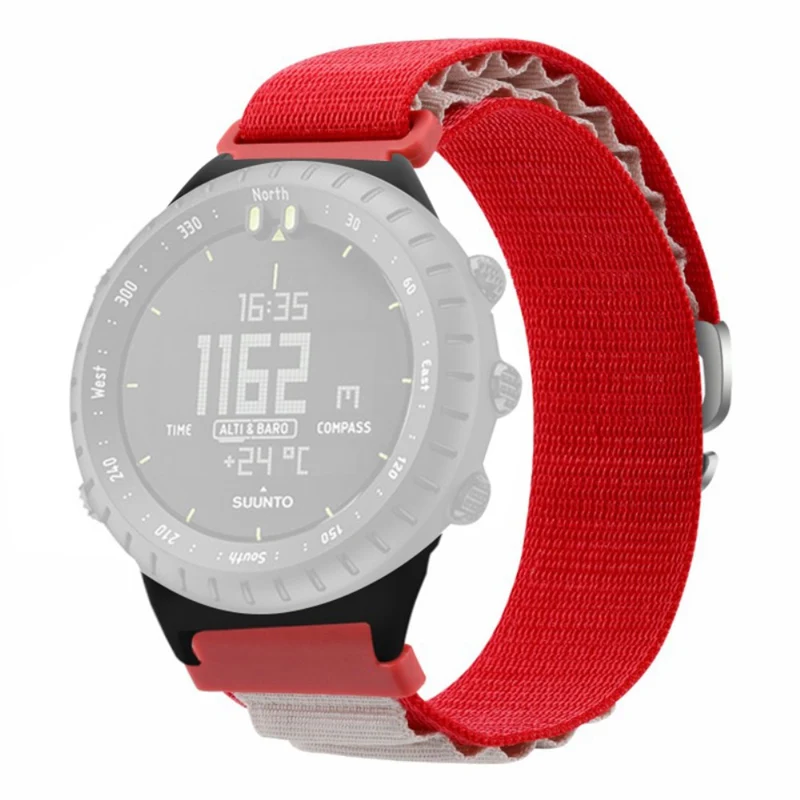 Suunto Core Watch Band 22mm Nylon Loop Adjustable Wrist Strap with Connector - White+Orange