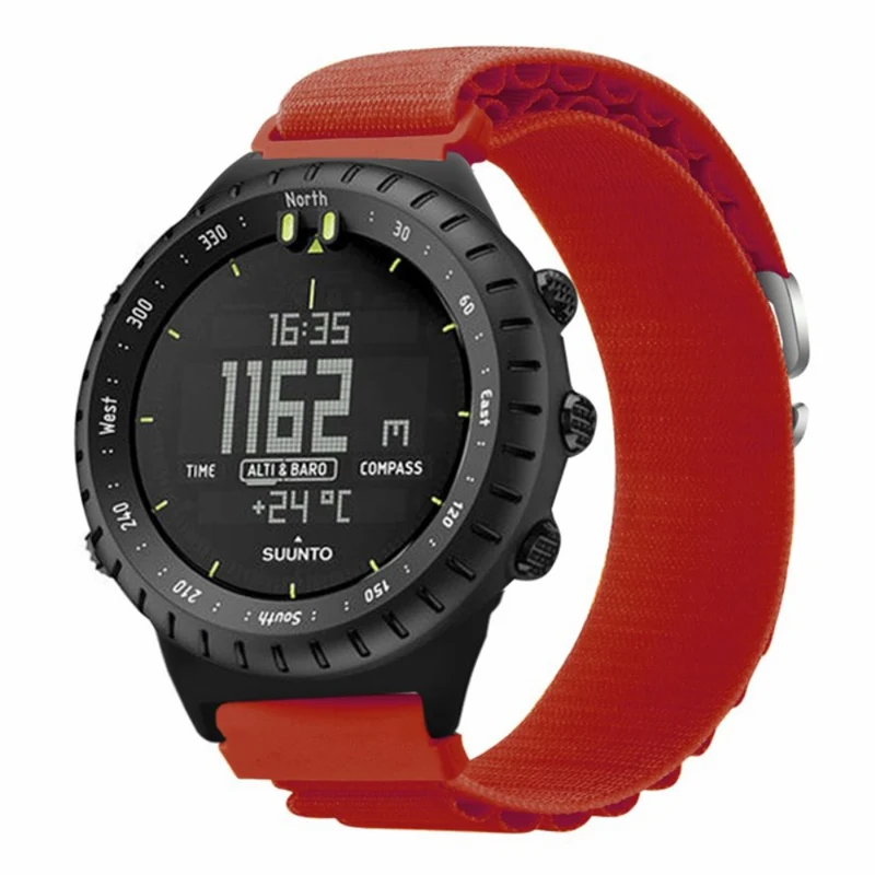Suunto Core Watch Band 22mm Nylon Loop Adjustable Wrist Strap with Connector - White+Orange