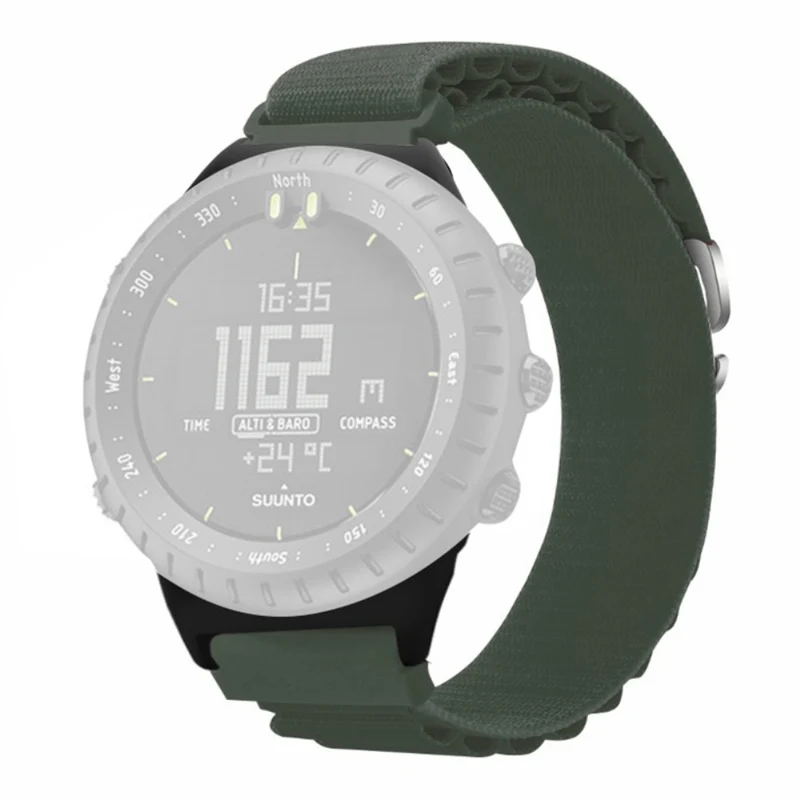 Suunto Core Watch Band 22mm Nylon Loop Adjustable Wrist Strap with Connector - White+Orange