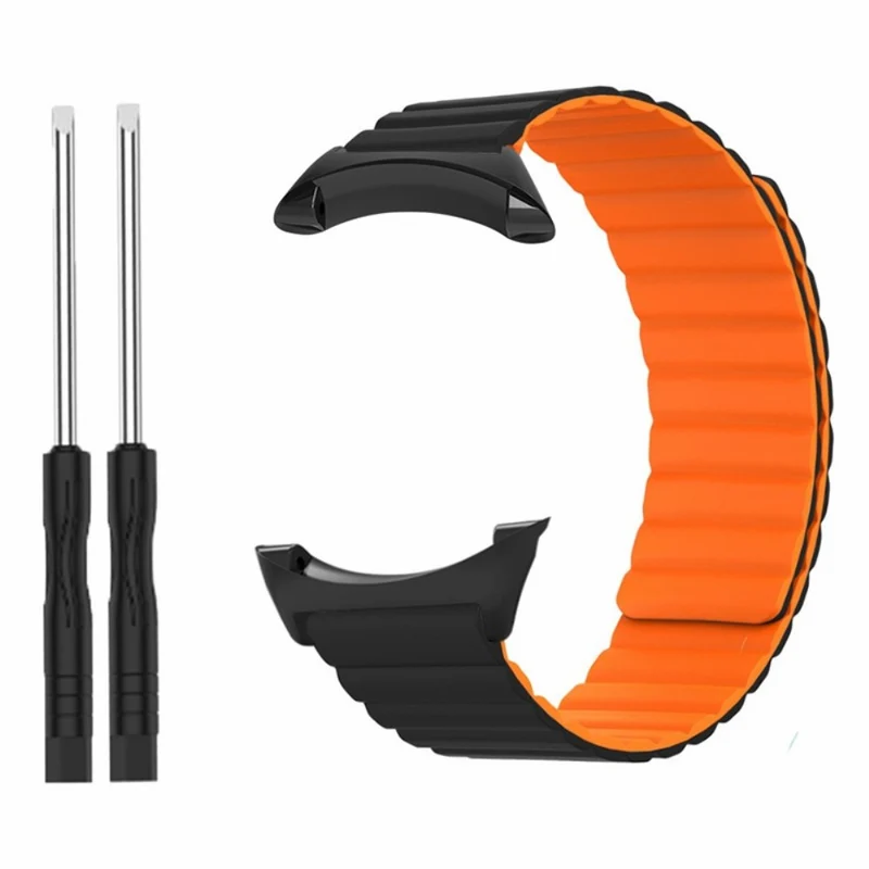 Suunto Core Magnetic Watch Band 22mm Skin-Friendly Flexible Strap - Black+Orange