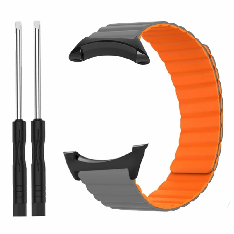 Suunto Core Magnetic Watch Band 22mm Skin-Friendly Flexible Strap - Black+Orange