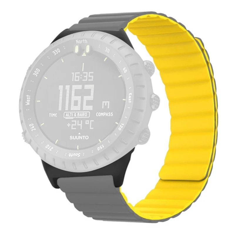 Suunto Core Magnetic Watch Band 22mm Skin-Friendly Flexible Strap - Black+Orange
