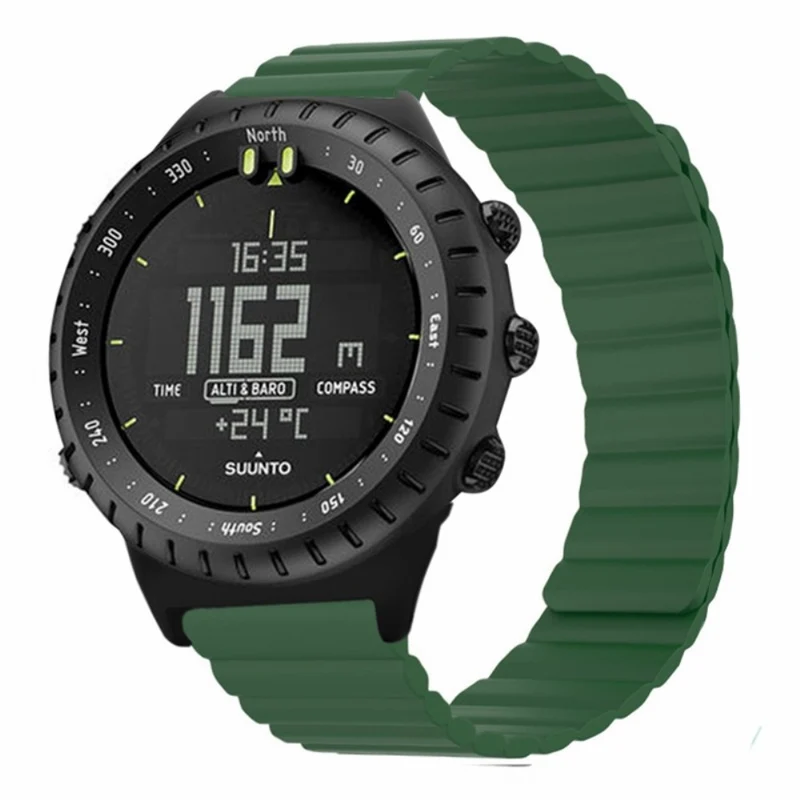 Suunto Core Magnetic Watch Band 22mm Skin-Friendly Flexible Strap - Black+Orange