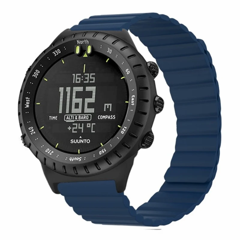 Suunto Core Magnetic Watch Band 22mm Skin-Friendly Flexible Strap - Black+Orange