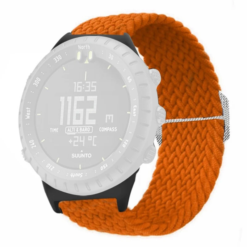 Suunto Core Watch Band Stretchy 22mm Soft Nylon Elastic Braided Strap - Rainbow