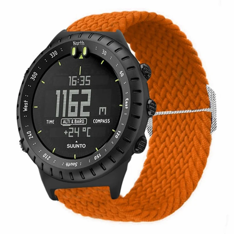 Suunto Core Watch Band Stretchy 22mm Soft Nylon Elastic Braided Strap - Rainbow