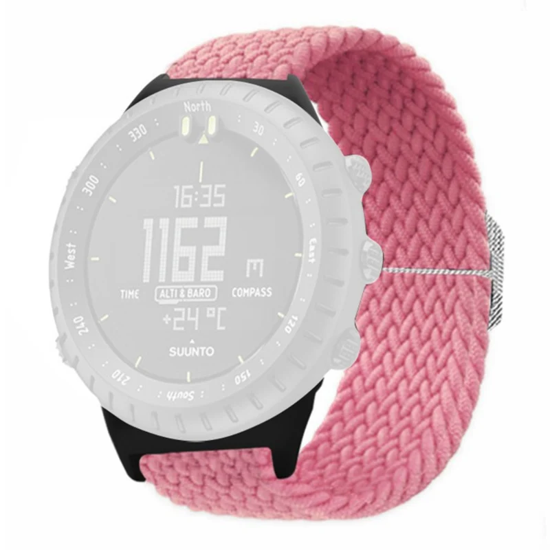 Suunto Core Watch Band Stretchy 22mm Soft Nylon Elastic Braided Strap - Rainbow