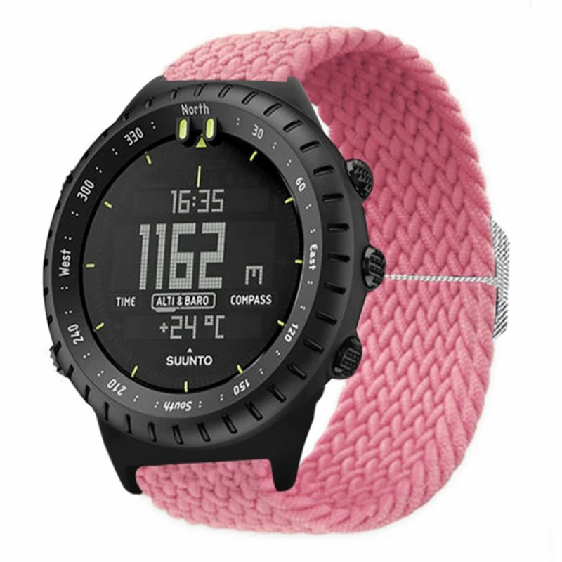 Suunto Core Watch Band Stretchy 22mm Soft Nylon Elastic Braided Strap - Rainbow