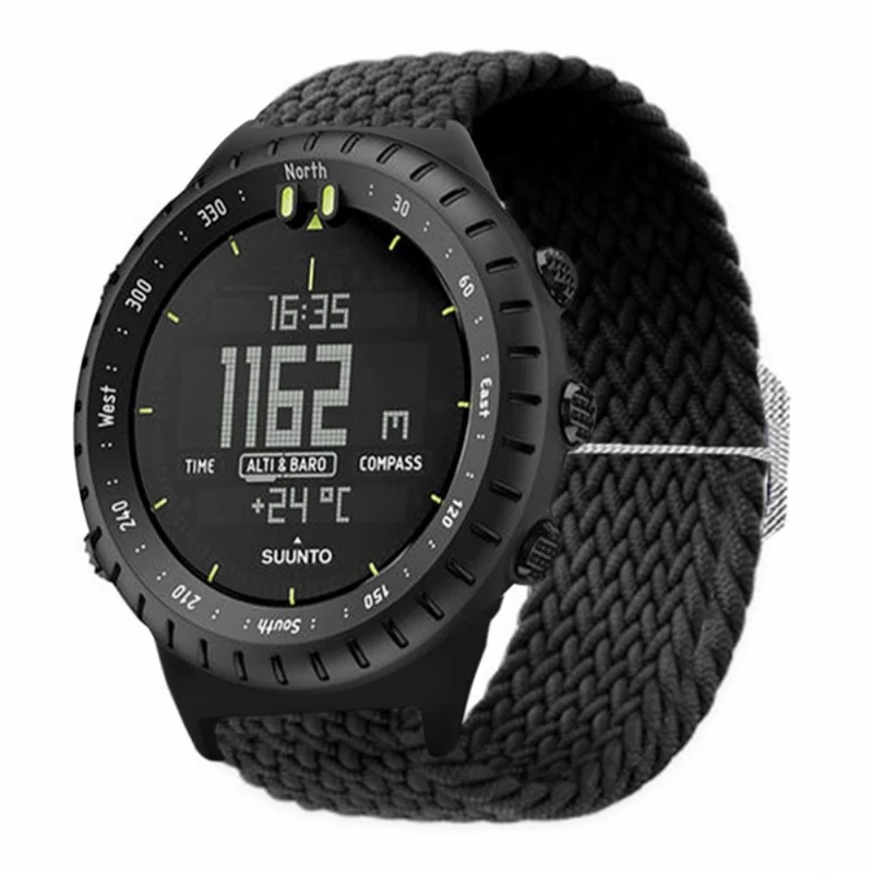 Suunto Core Watch Band Stretchy 22mm Soft Nylon Elastic Braided Strap - Rainbow
