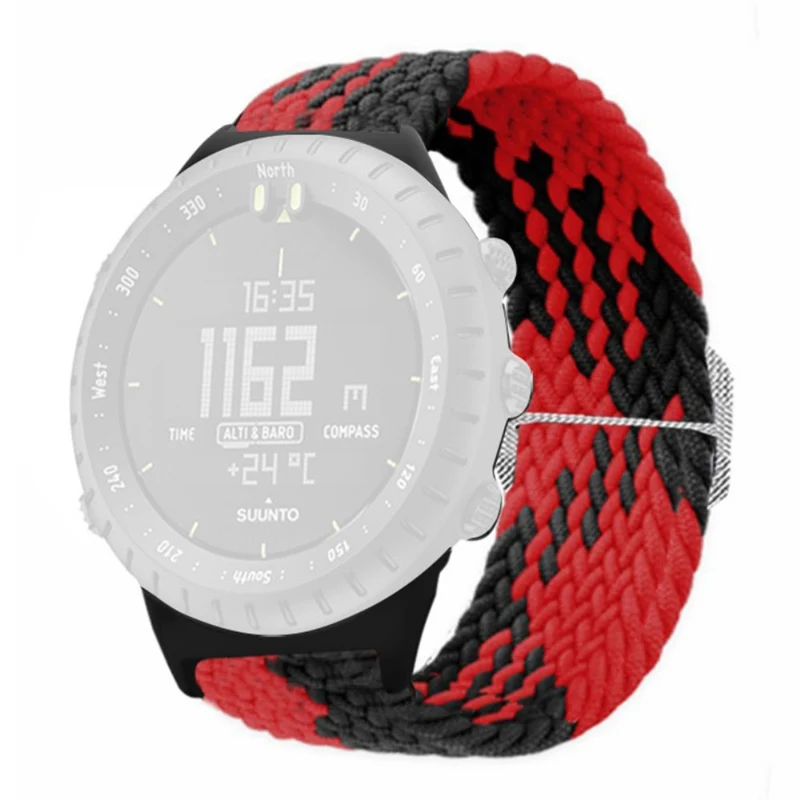 Suunto Core Watch Band Stretchy 22mm Soft Nylon Elastic Braided Strap - Rainbow