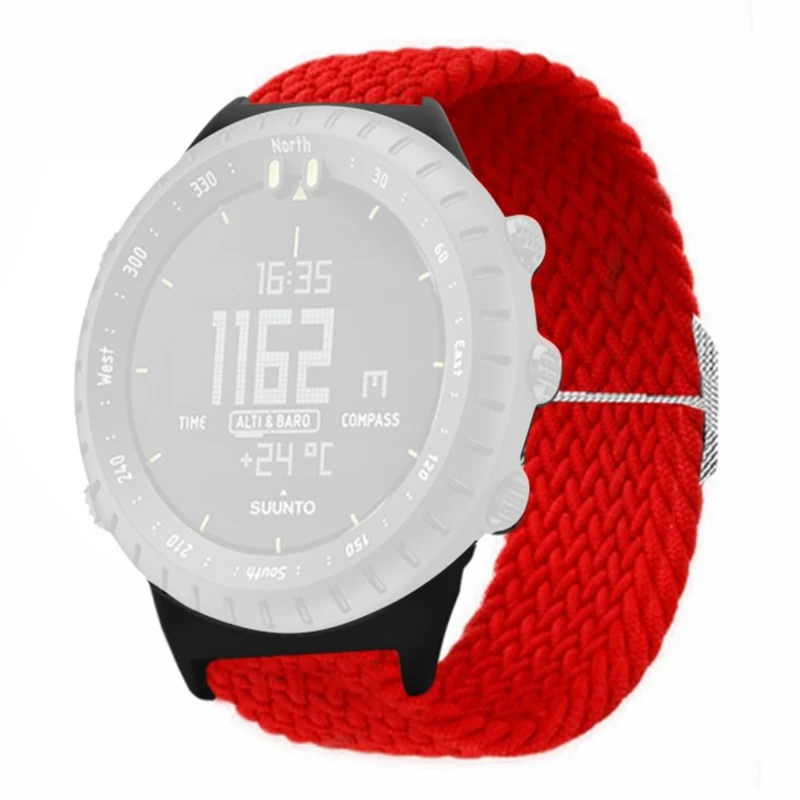 Suunto Core Watch Band Stretchy 22mm Soft Nylon Elastic Braided Strap - Rainbow