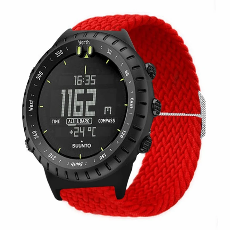 Suunto Core Watch Band Stretchy 22mm Soft Nylon Elastic Braided Strap - Rainbow