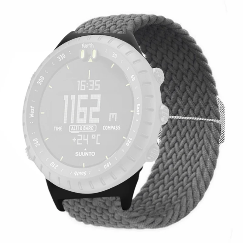 Suunto Core Watch Band Stretchy 22mm Soft Nylon Elastic Braided Strap - Rainbow