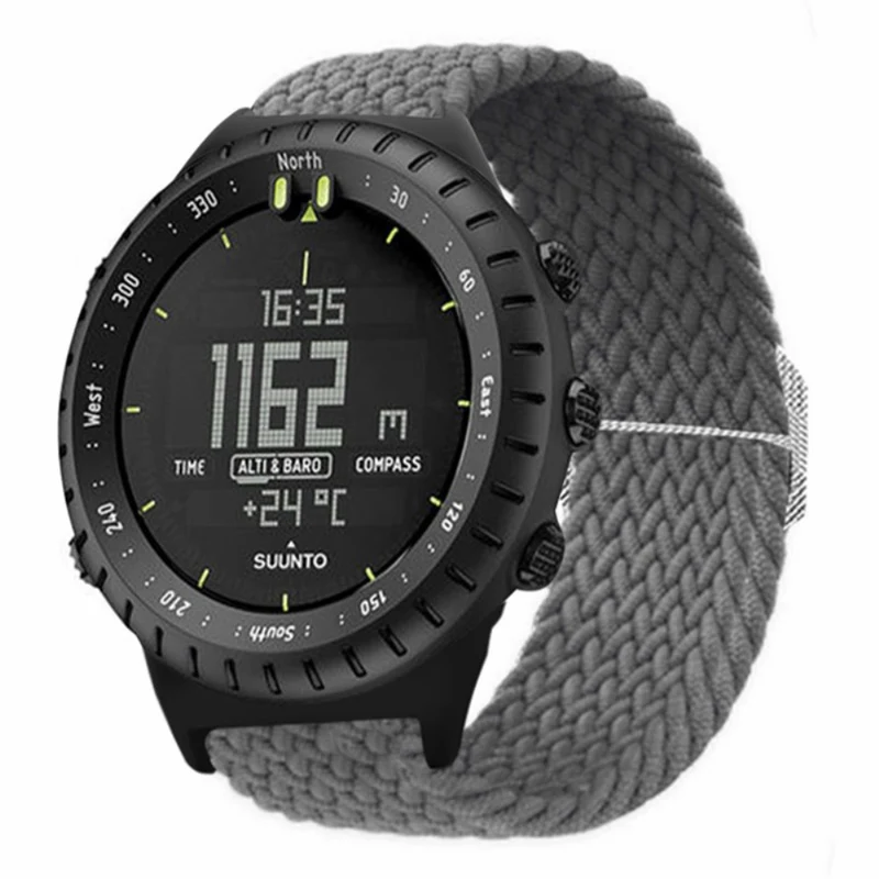 Suunto Core Watch Band Stretchy 22mm Soft Nylon Elastic Braided Strap - Rainbow
