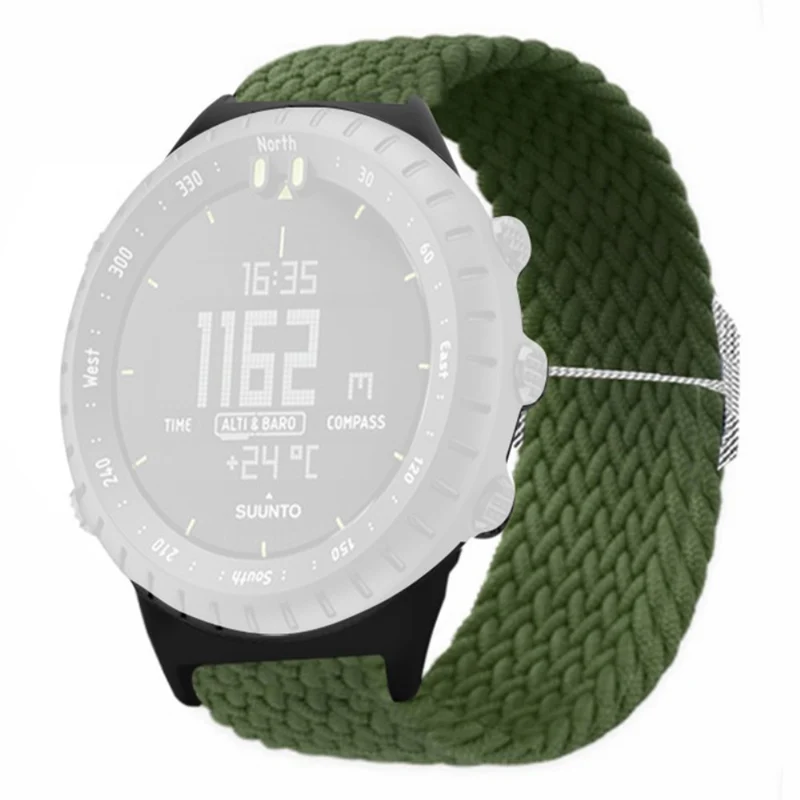 Suunto Core Watch Band Stretchy 22mm Soft Nylon Elastic Braided Strap - Rainbow