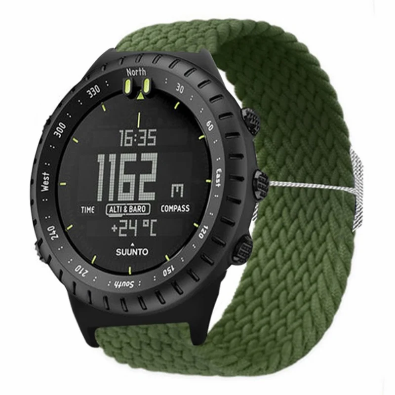 Suunto Core Watch Band Stretchy 22mm Soft Nylon Elastic Braided Strap - Rainbow