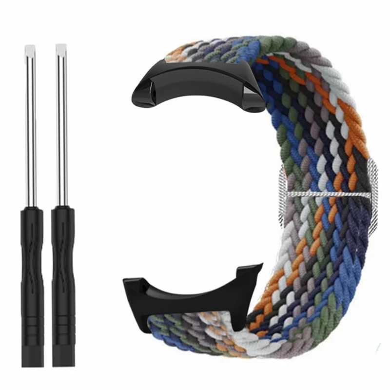 Suunto Core Watch Band Stretchy 22mm Soft Nylon Elastic Braided Strap - Rainbow