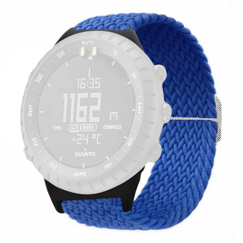 Suunto Core Watch Band Stretchy 22mm Soft Nylon Elastic Braided Strap - Rainbow