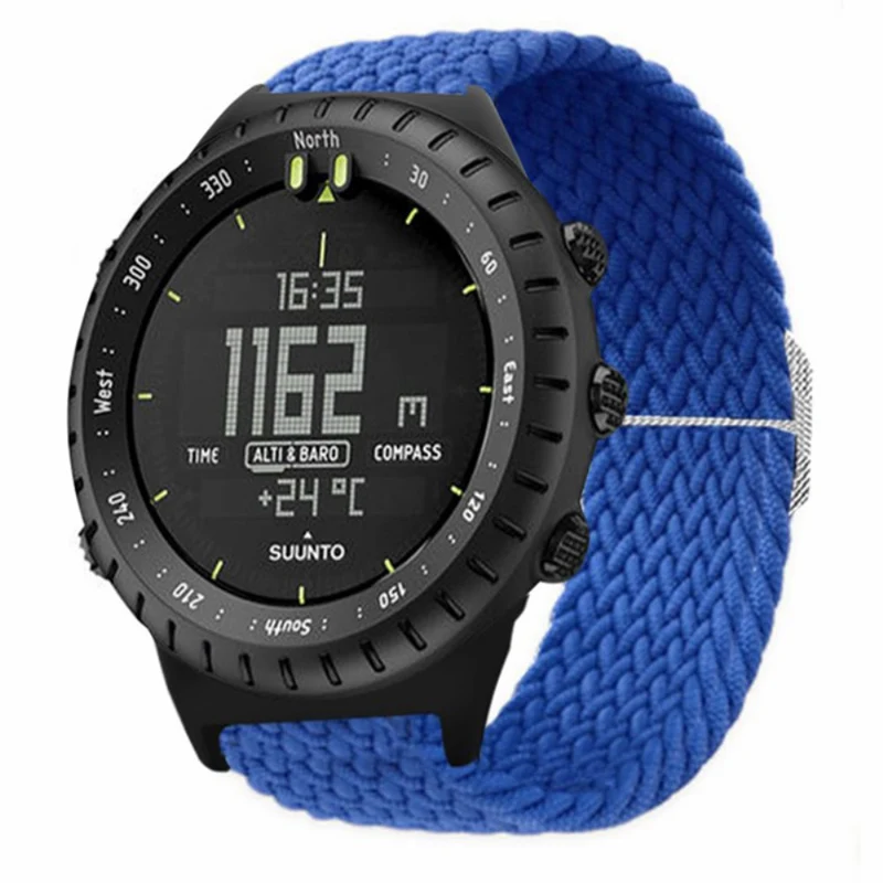 Suunto Core Watch Band Stretchy 22mm Soft Nylon Elastic Braided Strap - Rainbow