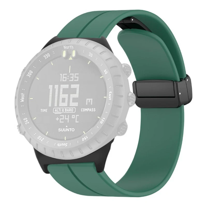 Suunto Core Flexible Watch Bands Magnetic Buckle 22mm Strap Replacement - Army Green