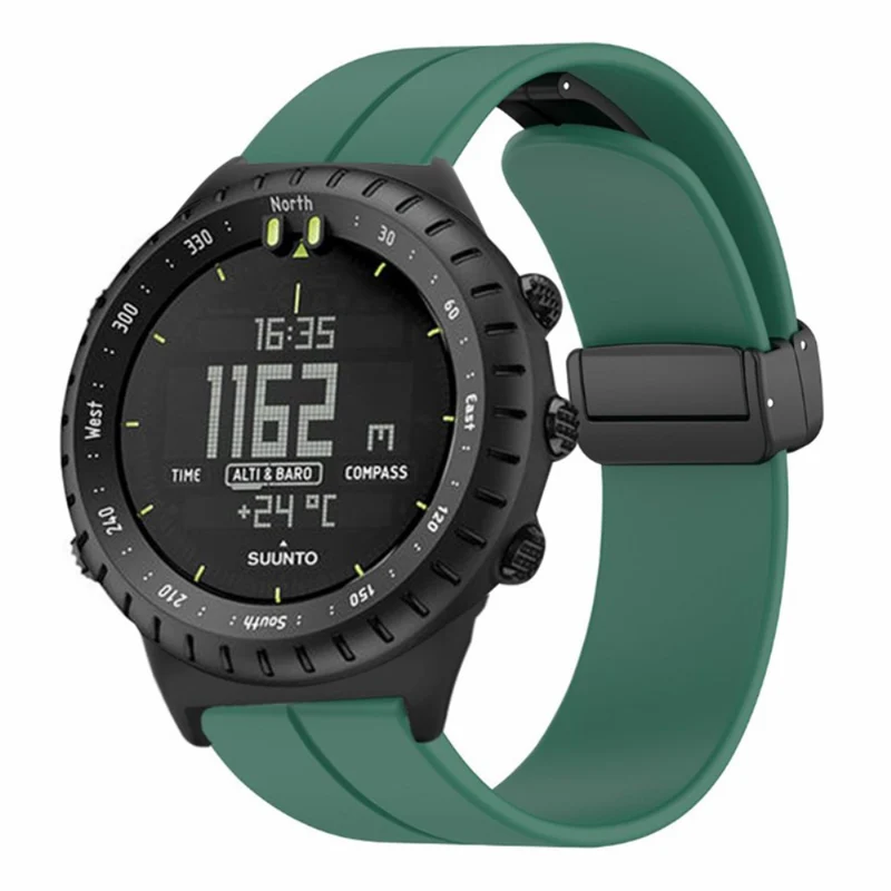 Suunto Core Flexible Watch Bands Magnetic Buckle 22mm Strap Replacement - Army Green