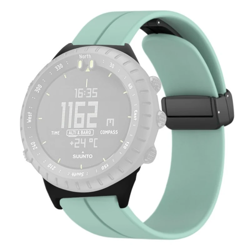 Suunto Core Flexible Watch Bands Magnetic Buckle 22mm Strap Replacement - Army Green