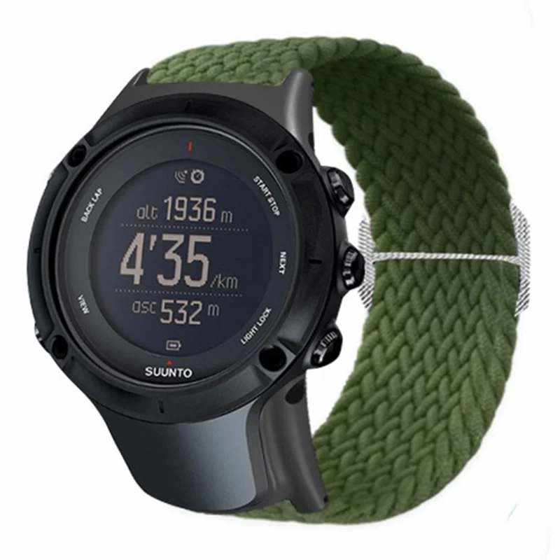 Suunto Ambit3 / Ambit2 / Ambit Braided Nylon Watch Band Adjustable Wrist Strap - Rainbow