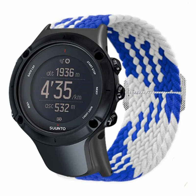 Suunto Ambit3 / Ambit2 / Ambit Braided Nylon Watch Band Adjustable Wrist Strap - Rainbow