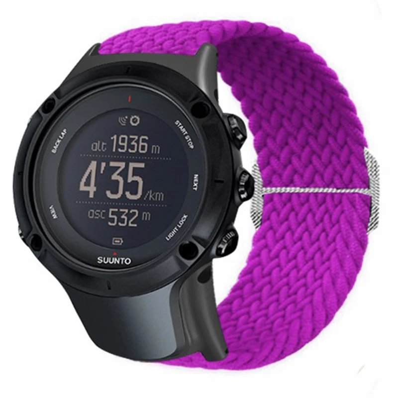 Suunto Ambit3 / Ambit2 / Ambit Braided Nylon Watch Band Adjustable Wrist Strap - Rainbow