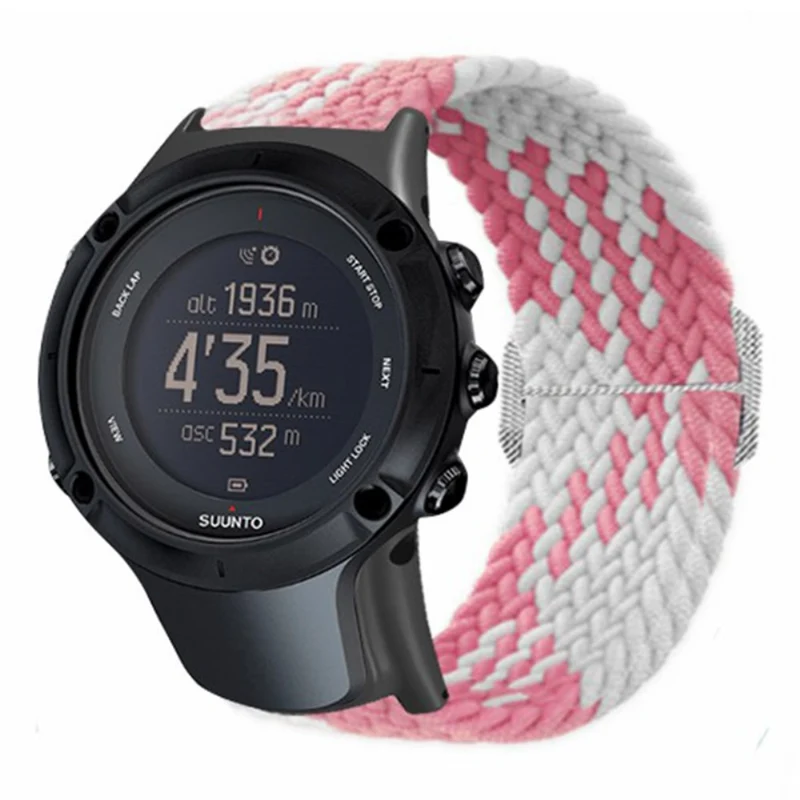 Suunto Ambit3 / Ambit2 / Ambit Braided Nylon Watch Band Adjustable Wrist Strap - Rainbow