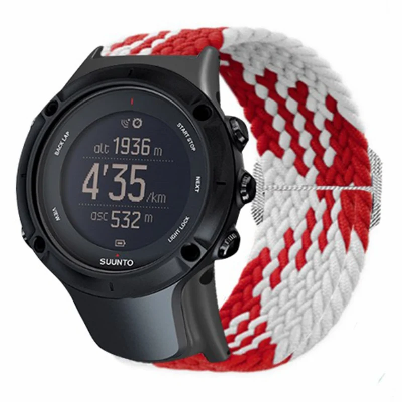 Suunto Ambit3 / Ambit2 / Ambit Braided Nylon Watch Band Adjustable Wrist Strap - Rainbow
