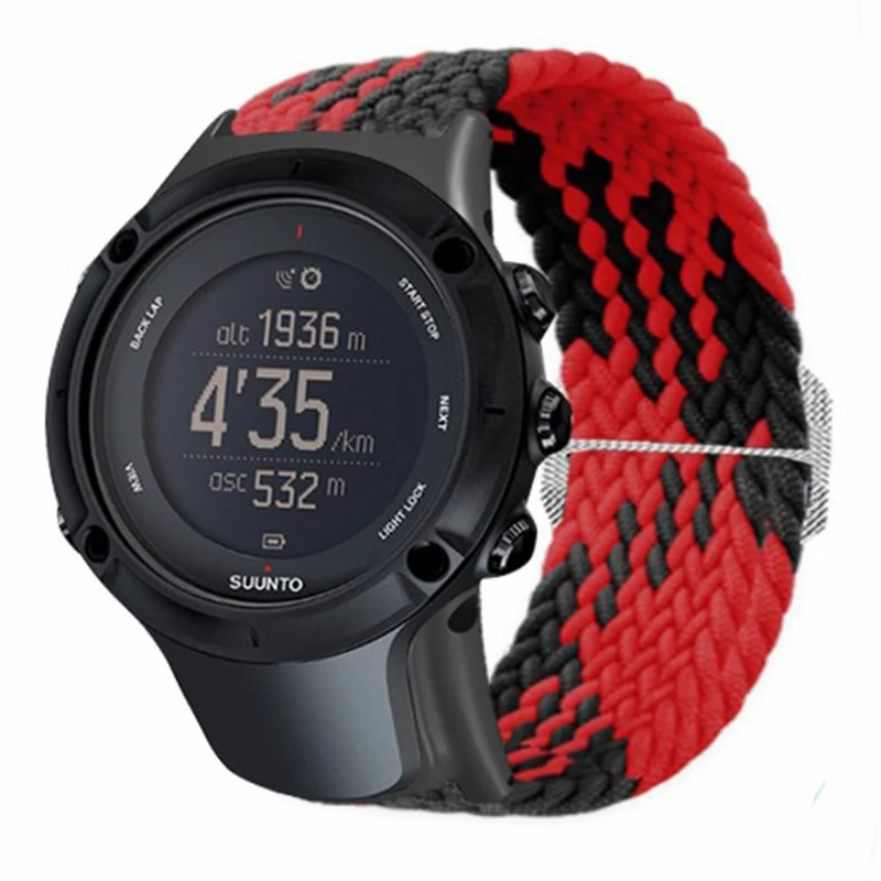Suunto Ambit3 / Ambit2 / Ambit Braided Nylon Watch Band Adjustable Wrist Strap - Rainbow