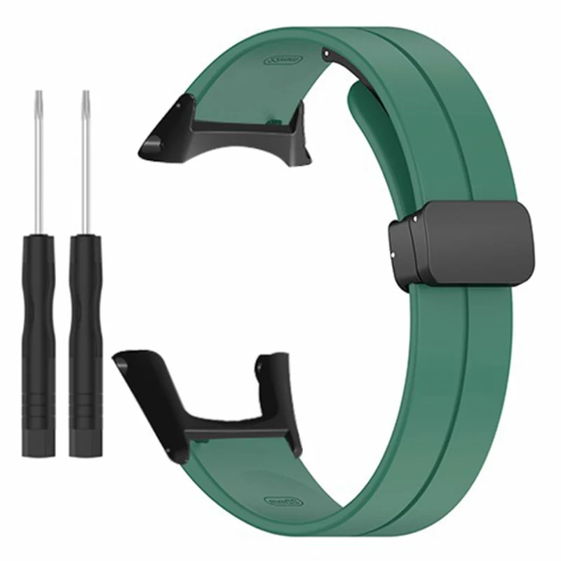 Suunto Ambit3 Peak / Ambit2 Watch Band Silicone Soft Strap with Magnetic Folding Clasp - Army Green