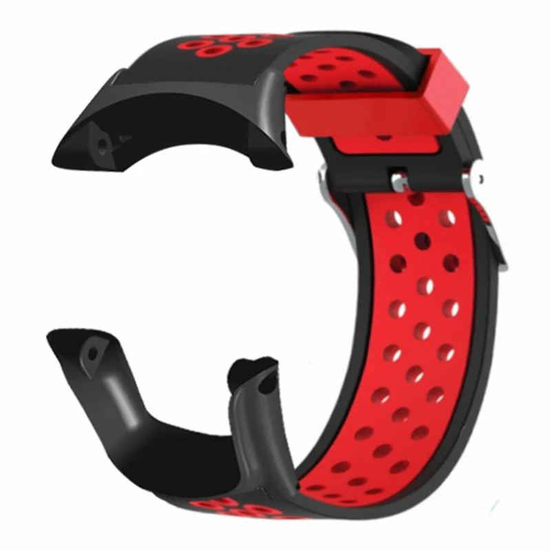Suunto Ambit3 Peak / Ambit2 Watch Band Silicone Breathable Wristband - Black+Red