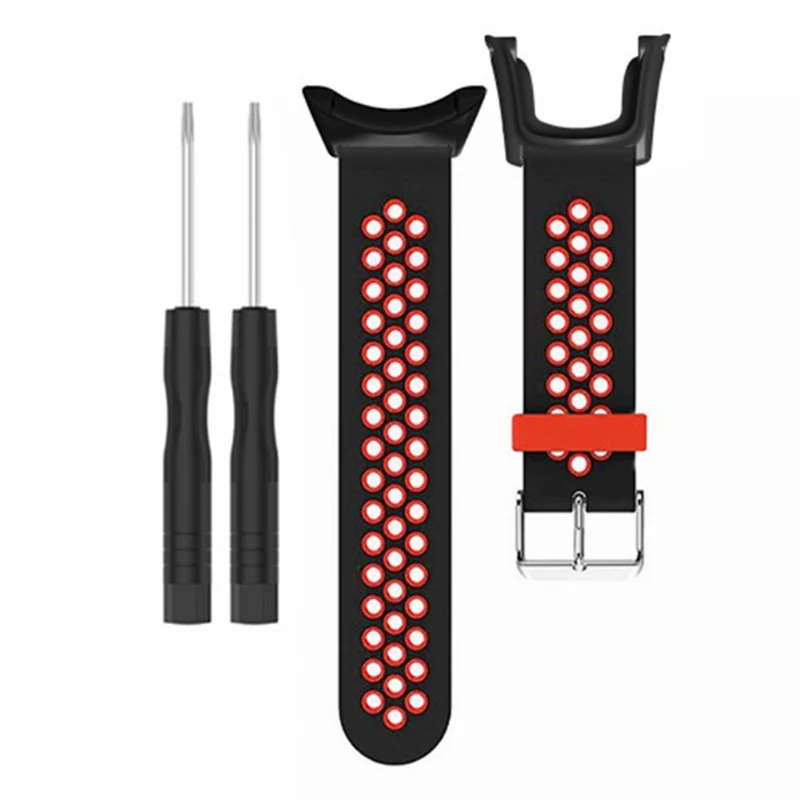 Suunto Ambit3 Peak / Ambit2 Watch Band Silicone Breathable Wristband - Black+Red