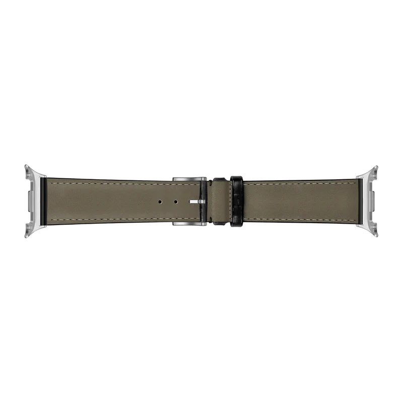 Samsung Galaxy Watch 9 - 40mm Gebürstetes Lederarmband Krokodilprägung (Schwarz)