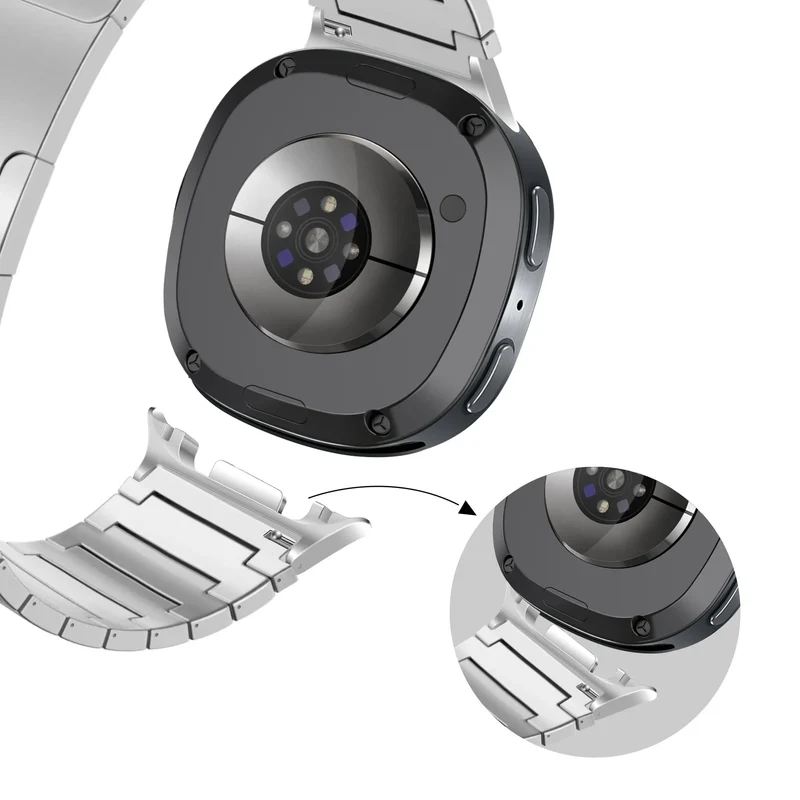 Bandz Samsung Galaxy Watch 9 - 44mm Titanarmband 'One Bead' (Silber)