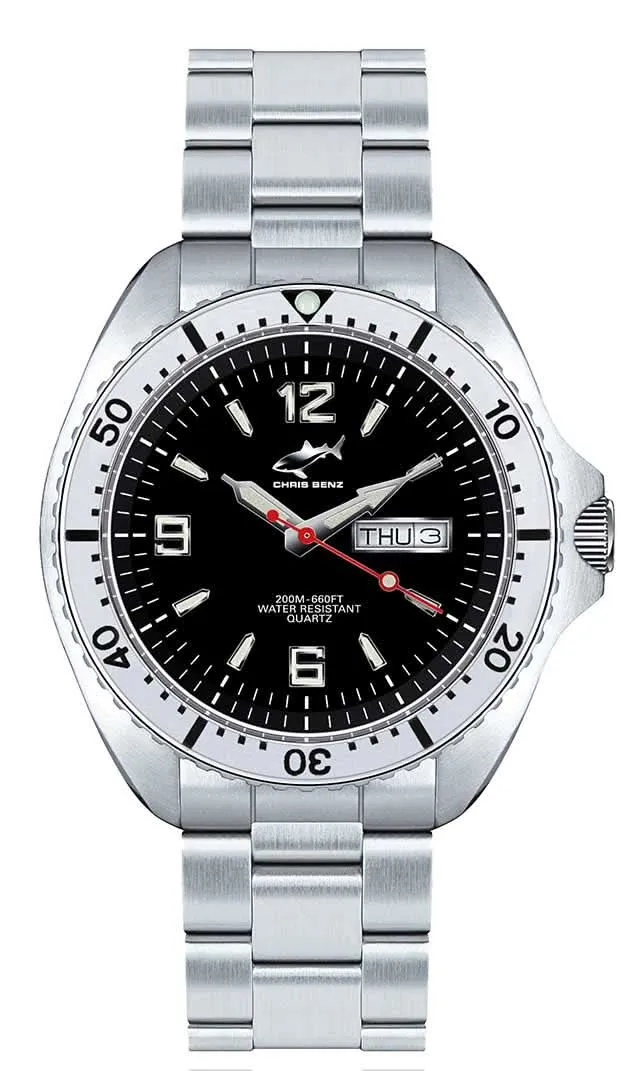 Chris Benz One CBO-S-MB-SI Herrenuhr • 200m Wasserdicht • Shark Proof