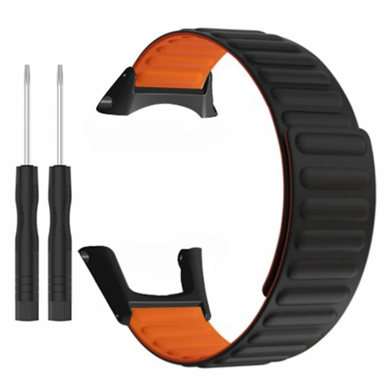 Suunto Ambit3 Peak / Ambit2 Silicone Sport Strap Magnetic Watch Band - Black+Yellow